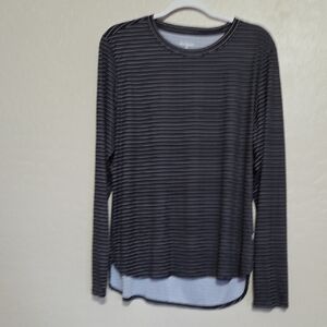 Gradual Long Sleeve Striped Tee - Black/white
